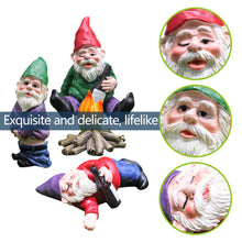 Load image into Gallery viewer, Mini Garden Figures, 4 Pack Fairy Garden Gnome Dwarf Statue, Resin Ornament
