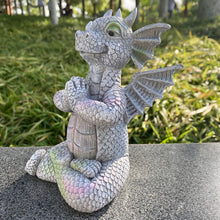 Load image into Gallery viewer, Small Dinosaur Meditation Sculpture Home Desk Dragon Meditated Statue (A)

