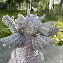 Load image into Gallery viewer, Small Dinosaur Meditation Sculpture Home Desk Dragon Meditated Statue (C)
