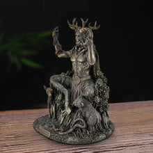 Load image into Gallery viewer, Resin Cernunnos Horned Animal God Statue Figurine Garden Home God Sculpture
