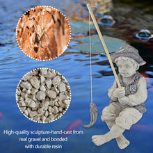 Load image into Gallery viewer, Garden Statue Resin Fisherman Gone Fishing Boy Garden Sculpture Ornaments
