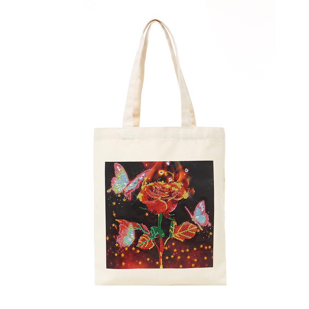 DIY Rose Diamond Painting Shopping Tote Bags Mosaic Kit Art Drawing (BB020)