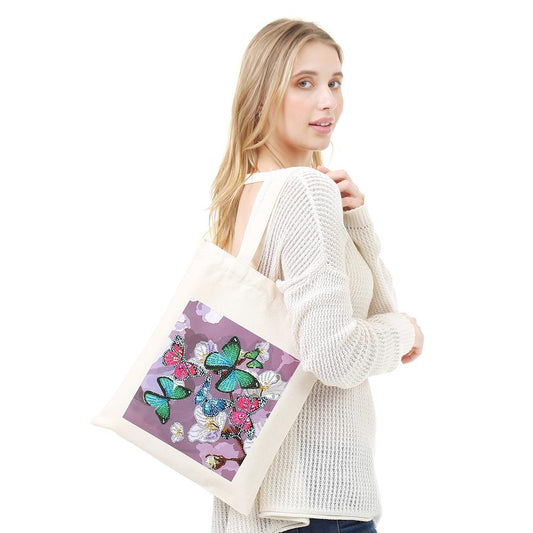 DIY Butterfly Diamond Painting Shopping Tote Bag Mosaic Kit Drawing (BB025)
