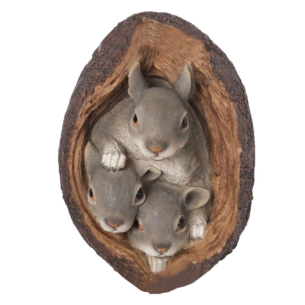 2X Resin Squirrel Garden Statue Gift Outdoor Decoration Courtyard Accessories