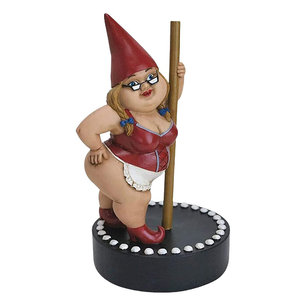 Pole Dance Gnomes Figurine Garden Landscape Resin Dwarf Sculpture Art Decor