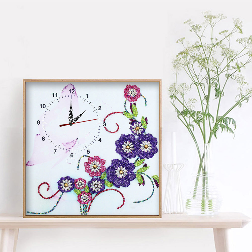 DIY Part Special Shaped Diamond Clock 5D Mosaic Painting Kit (Ivy DZ613)