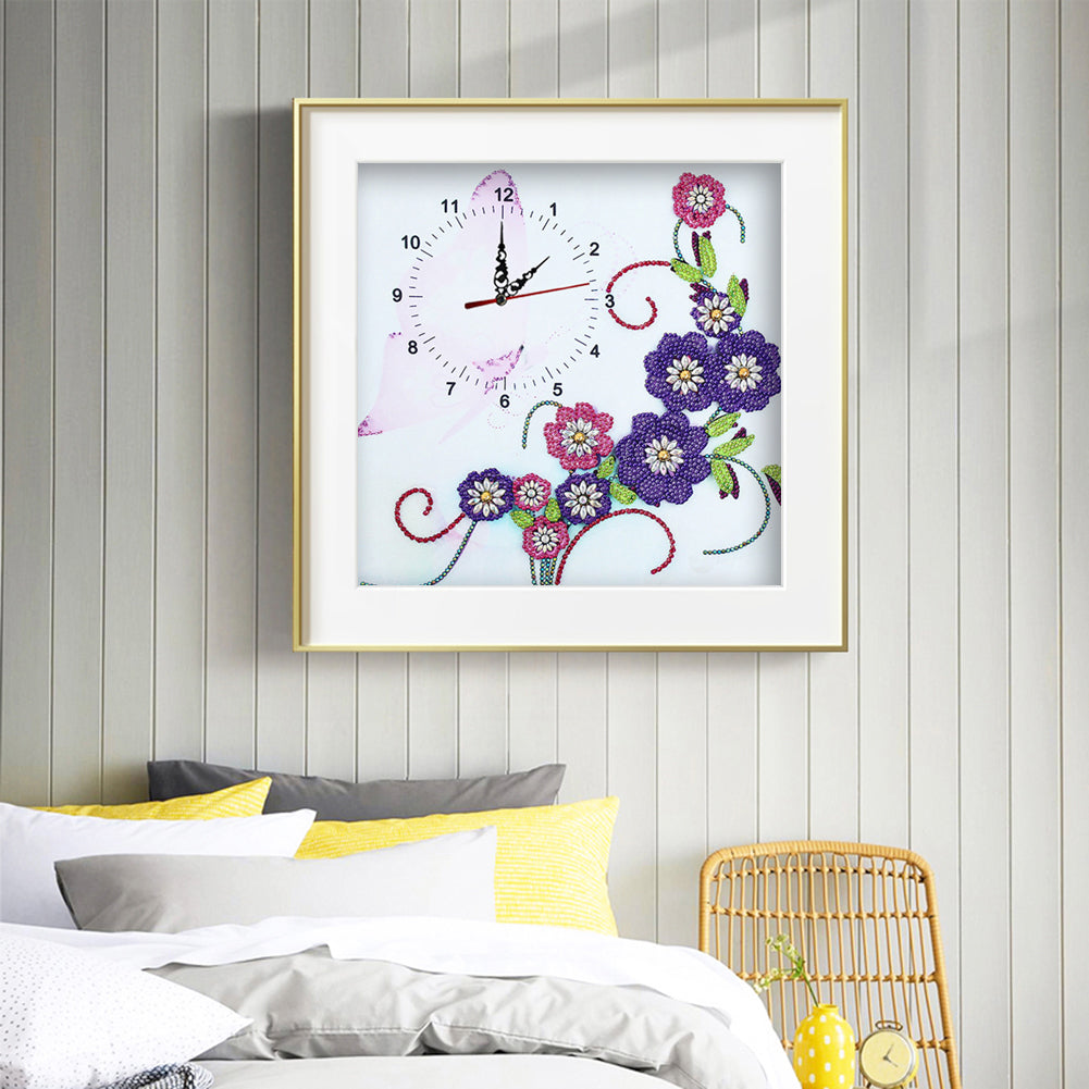 DIY Part Special Shaped Diamond Clock 5D Mosaic Painting Kit (Ivy DZ613)