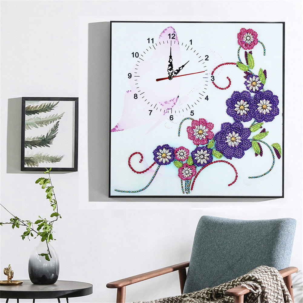 DIY Part Special Shaped Diamond Clock 5D Mosaic Painting Kit (Ivy DZ613)