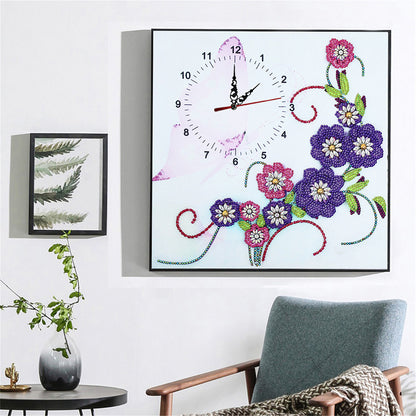 DIY Part Special Shaped Diamond Clock 5D Mosaic Painting Kit (Ivy DZ613)