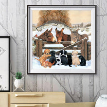 Load image into Gallery viewer, Diamond Painting - Full Round - 3 donkeys and small animals (40*40cm)
