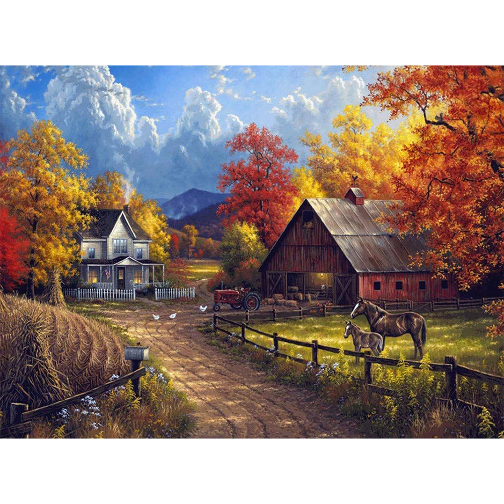 Diamond Painting - Full Round - Parrotttern Rural House (40*30cm)