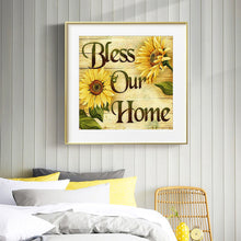 Load image into Gallery viewer, Diamond Painting - Full Round - Sunflower English bless (30*30CM)
