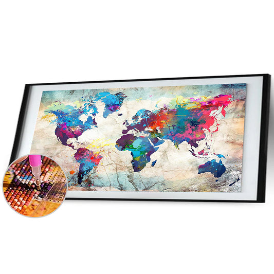 Diamond Painting - Full Square - World Map (80*40cm)