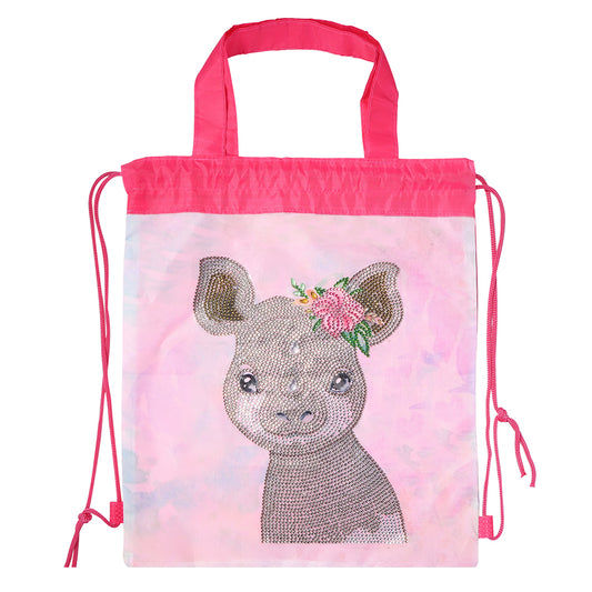Rhinestone Drawstring Backpack DIY Special Shape Diamond Knapsack (Ox 2)
