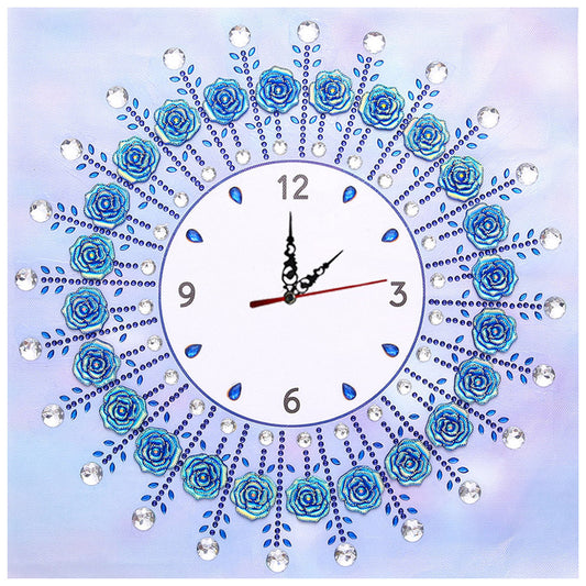 Simple Flower Clock Part Drill Special Shape Diamond DIY 5D Gifts (DZ623)
