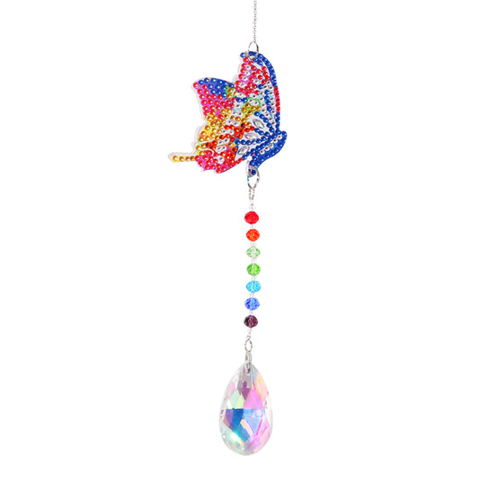 DIY 5D Mosaic Sun Catcher Diamond Painting Window Wind Chime (Butterfly)