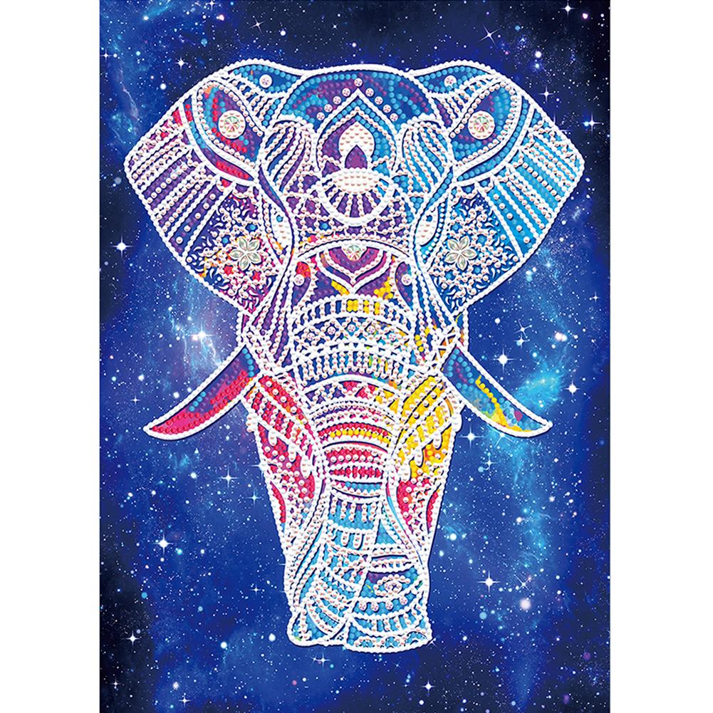 Animal Elephant Luminous 40*30CM(Canvas) Beautiful Special Shaped Drill Diamond Painting