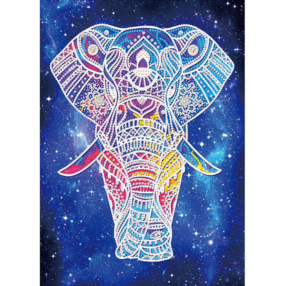 Animal Elephant Luminous 40*30CM(Canvas) Beautiful Special Shaped Drill Diamond Painting