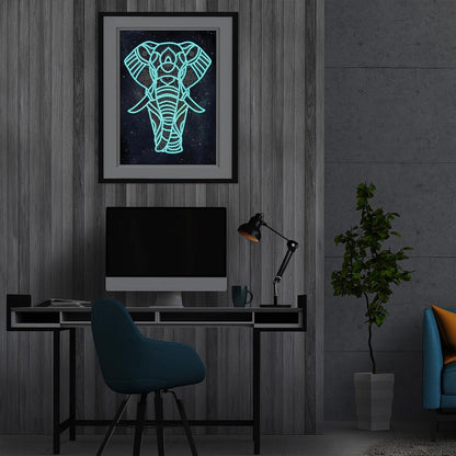 Animal Elephant Luminous 40*30CM(Canvas) Beautiful Special Shaped Drill Diamond Painting