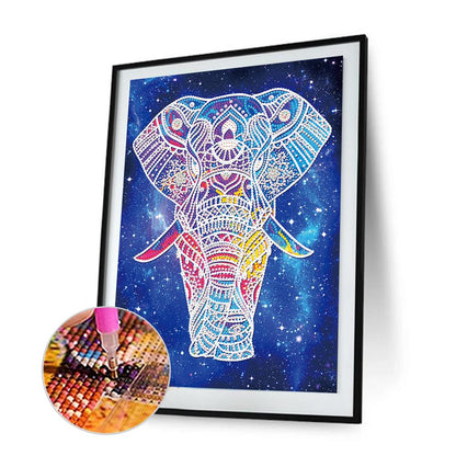 Animal Elephant Luminous 40*30CM(Canvas) Beautiful Special Shaped Drill Diamond Painting