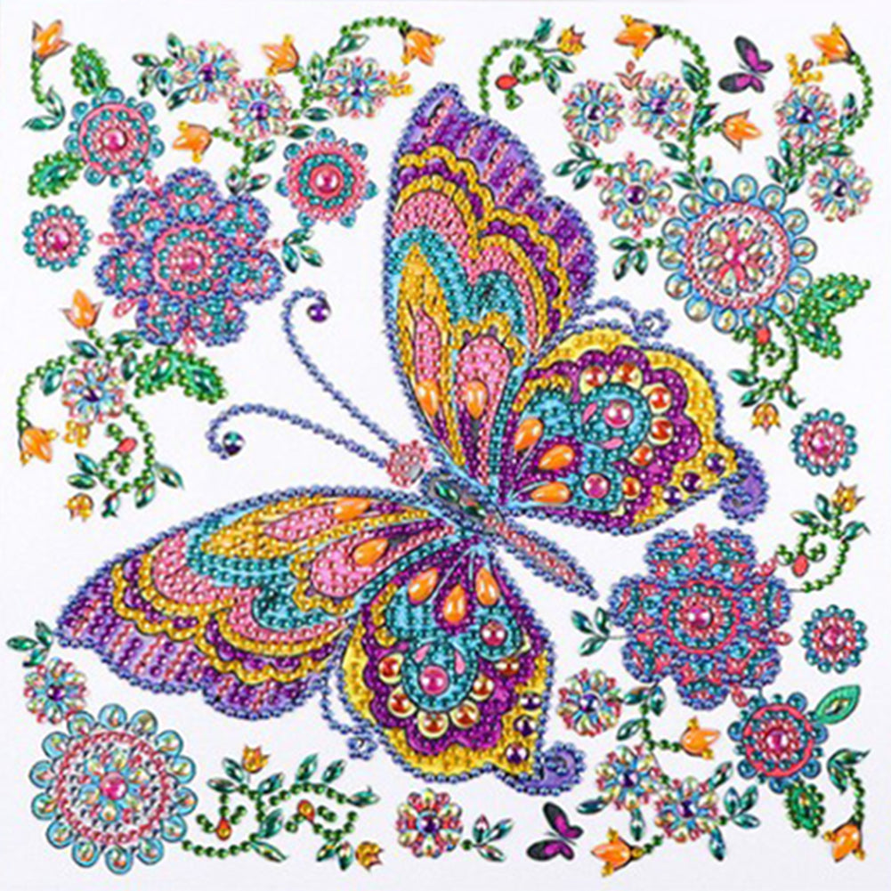 Butterfly 30*30CM(Canvas) Beautiful Special Shaped Drill Diamond Painting