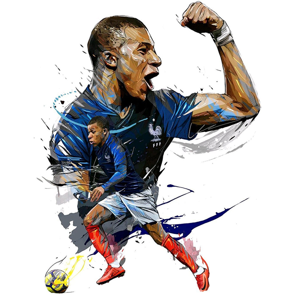 Soccer Star Mbappe 30*40CM(Canvas) Full Round Drill Diamond Painting
