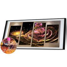 Load image into Gallery viewer, Glowing Flower 5 Panels 80*40CM(Canvas) Full Round Drill Diamond Painting
