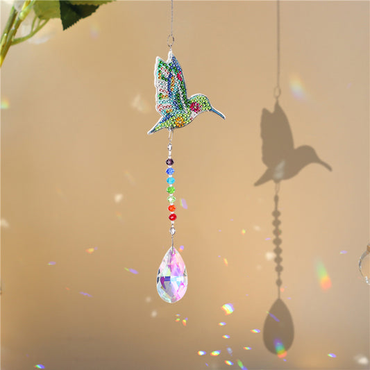 Crystal Diamond Angel Tears Catching Light Hanging Wind Chimes Decor