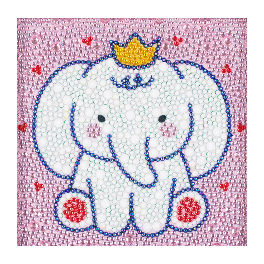 Diamond Painting - Full Crystal -  Cartoon elephant (18*18cm)