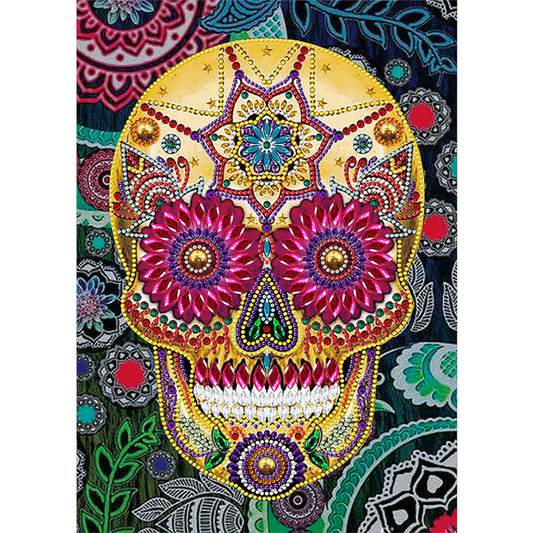 Luminous Animal Skull 30*40CM(Canvas) Beautiful Special Shaped Drill Diamond Painting