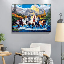 Load image into Gallery viewer, 5 Running Horses 40*30CM(Canvas) Full Round Drill Diamond Painting
