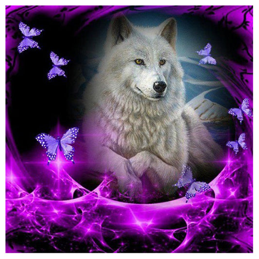 Wolf Butterflies 30*30CM(Canvas) Full Round Drill Diamond Painting