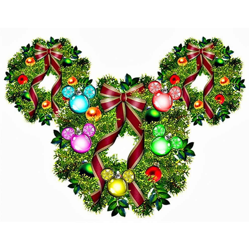 Christmas Wreath 40*30CM(Canvas) Beautiful Special Shaped Drill Diamond Painting