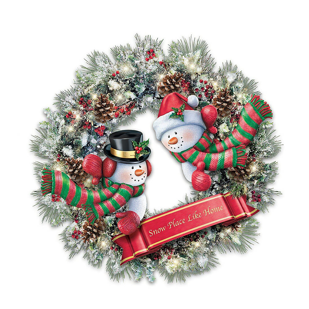 Christmas Wreath 35*35CM(Canvas) Beautiful Special Shaped Drill Diamond Painting