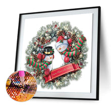 Load image into Gallery viewer, Christmas Wreath 35*35CM(Canvas) Beautiful Special Shaped Drill Diamond Painting
