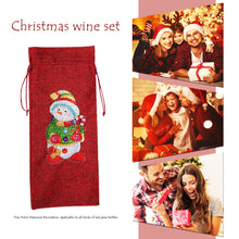 Load image into Gallery viewer, Diamond Painting Xmas Wine Bottle Cover Special-shaped Drill DIY
