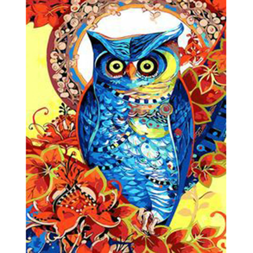 Lively Owl Ornament 30*40CM(Canvas) Full Round Drill Diamond Painting