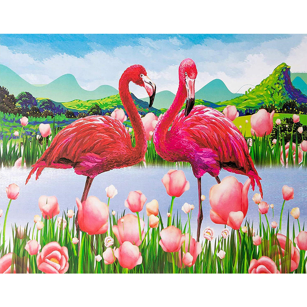 Flamingo 40*30CM(Canvas) Full Round Drill Diamond Painting