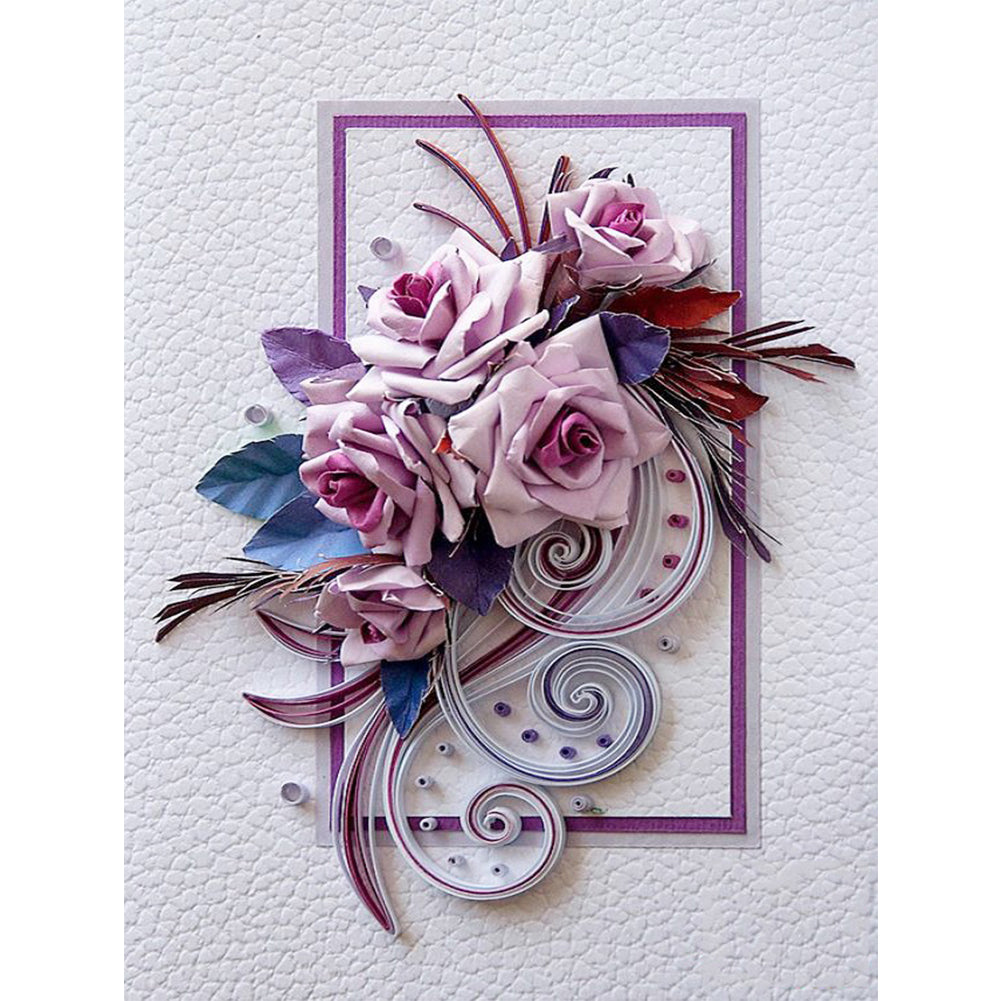 Diamond Painting - Full Round - Quilling Paper Flowers (30*40cm)