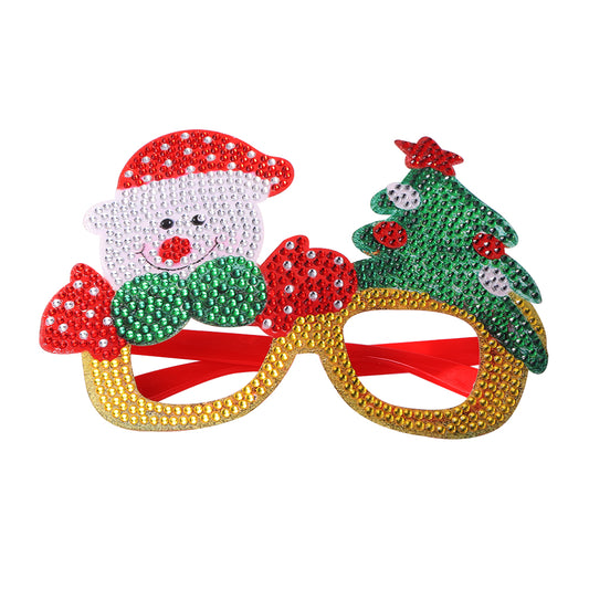 Kids Christmas Diamond Glasses Toys DIY Frame Paste 3D Stickers (YJ010)