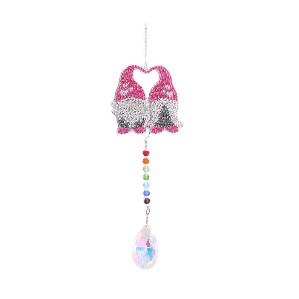 Diamond Drill Rainbow Collection Crystal Prisms Wind Chime  Gnomes