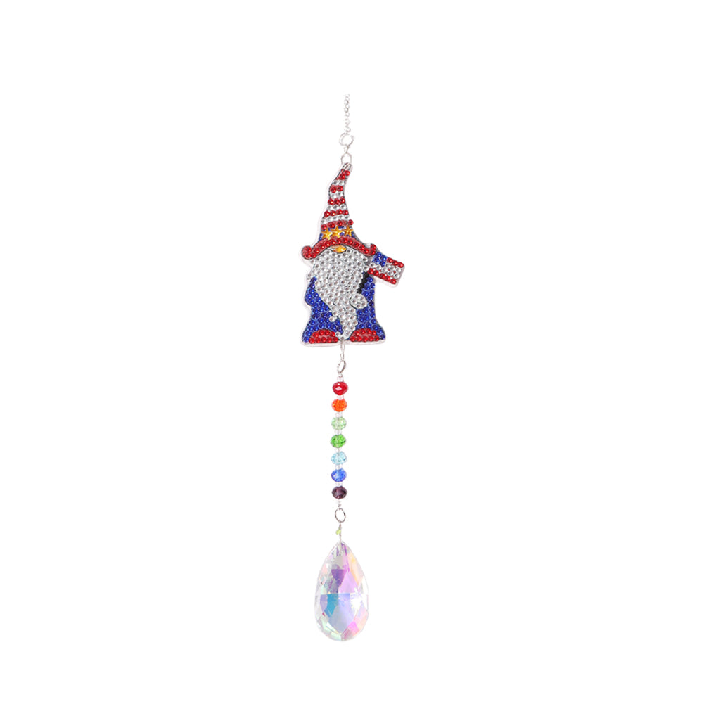 Diamond Drill Rainbow Collection Crystal Prisms Wind Chime  Gnome