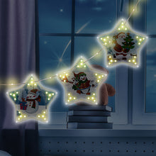 Load image into Gallery viewer, 5D DIY Diamond Painting Christmas Tree LED Hanging Star Lights
