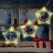 Load image into Gallery viewer, 5D DIY Diamond Painting Christmas Tree LED Hanging Star Lights
