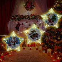 Load image into Gallery viewer, 5D DIY Diamond Painting Christmas Tree LED Hanging Star Lights
