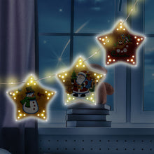 Load image into Gallery viewer, 5D DIY Diamond Painting Christmas Tree LED Hanging Star Lights
