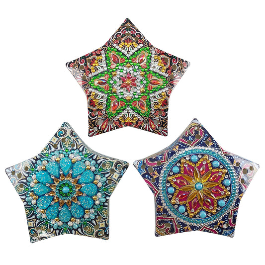 5D DIY Diamond Painting Christmas Tree LED Hanging Star Lights