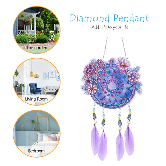 Diamond Painting Dream Light Catcher Wind Chime Crystal Pendant