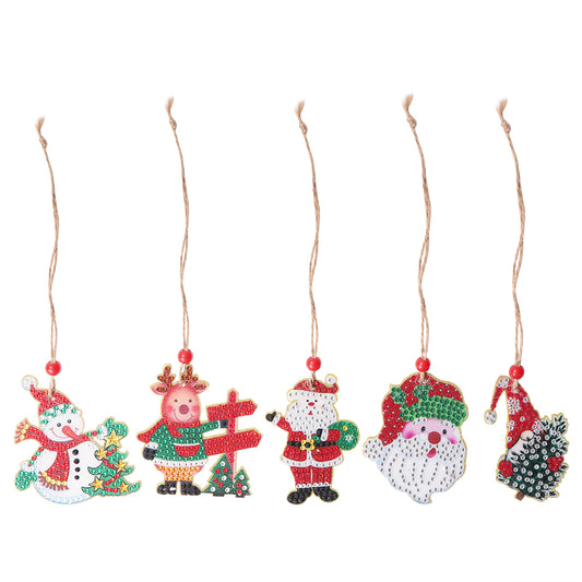 Christmas Diamond Drill Dots Painting Crystal Xmas Trees Pendant