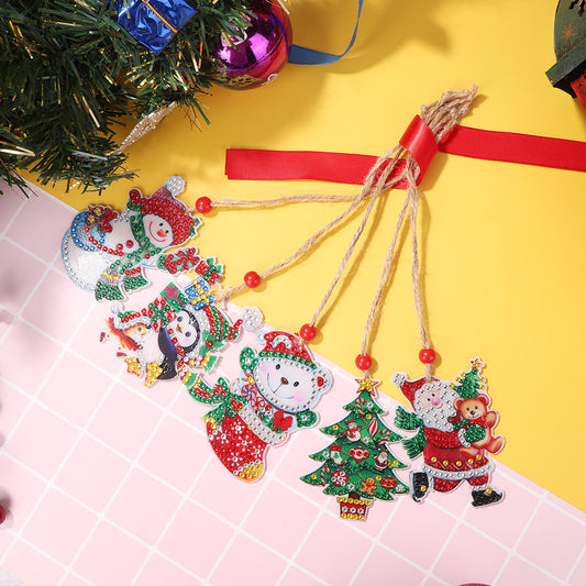 Christmas Diamond Drill Dots Painting Crystal Xmas Trees Pendant